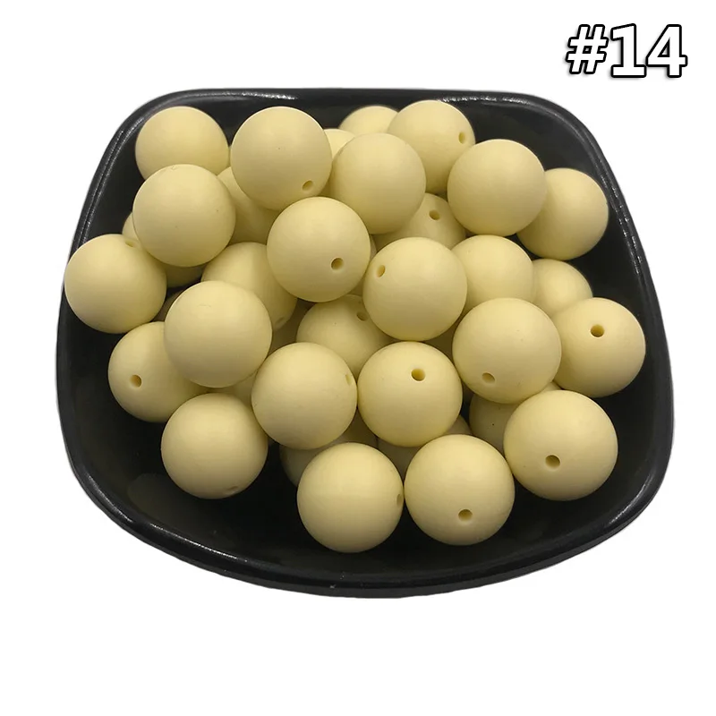 Silicone teether 14 20 шт. Силиконовая Круглая Бусина 12 мм Экологичное Сенсорное ожерелье-прорезыватель для кормления пищи аксессуары DIY Ювелирные изделия Детский Прорезыватель игрушка - Цвет: Silicone teether 14