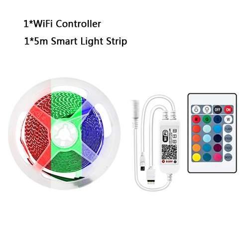Wifi Strip 24 Key EeeToo WI-FI умный светильник RGB светодиодный ночной Светильник Диодная лента светодиодный RGB Гибкая полоса лампа ИК WI-FI контроллер DC12V ночной Светильник - Испускаемый цвет: Wifi Strip 24 Key