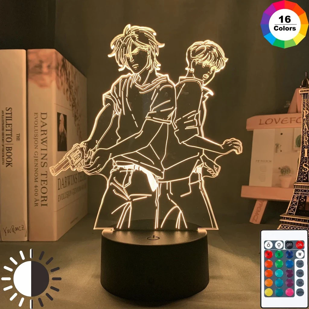 

Attack On Titan LED Night Light Only Sell Acrylic Board Anime Figure Sunset Lamp Banana Fish For Room Party Decor Indie Kid Gift