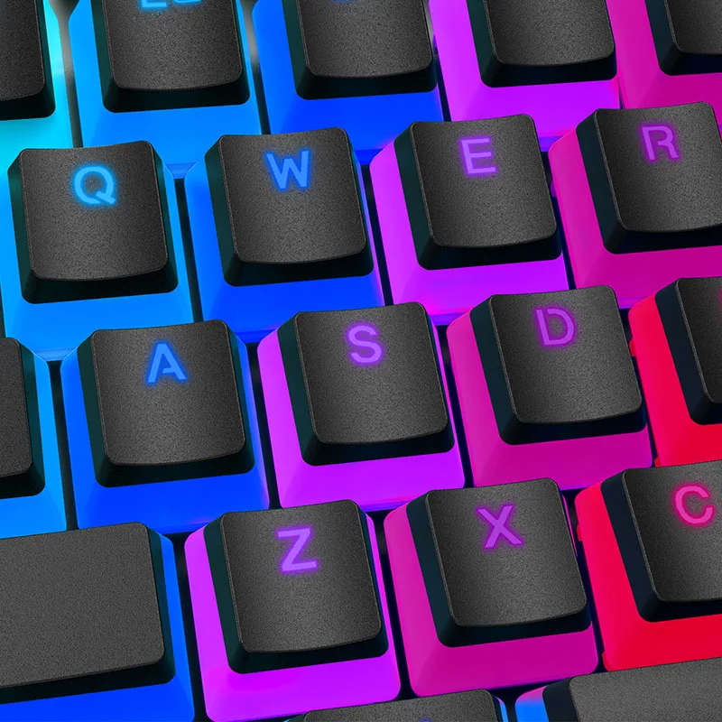 HyperX пудинг Keycap Double Shot PBT Keycaps имеет полупрозрачный Пудинг двухслойный стиль - Цвет: black Unpackaged
