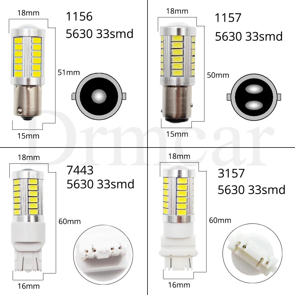Белый, красный, желтый 1156 BA15S 1157 BAY15D 7443 3157 P21 33SMD 5730 автомобильный тормозной светильник, задние лампы, сигнал поворота, автомобильные задние лампы заднего хода
