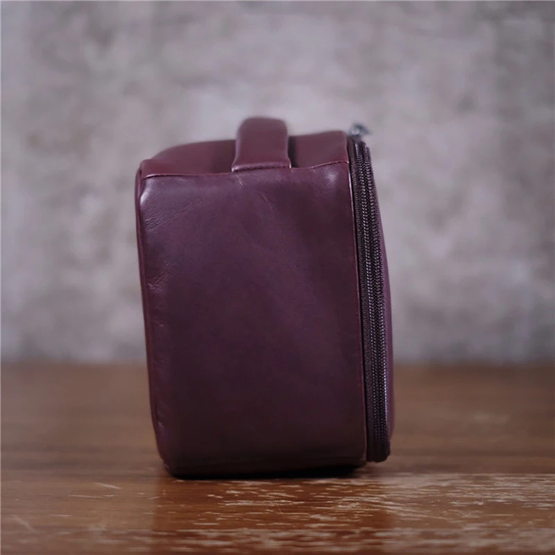 Red wine color small Cam-в LCB-007 сумка для камеры Водонепроницаемый коровья кожа материал подходит для деловых путешествий коробка для хранения электроники 26x17x12 см - Цвет: Red wine color small