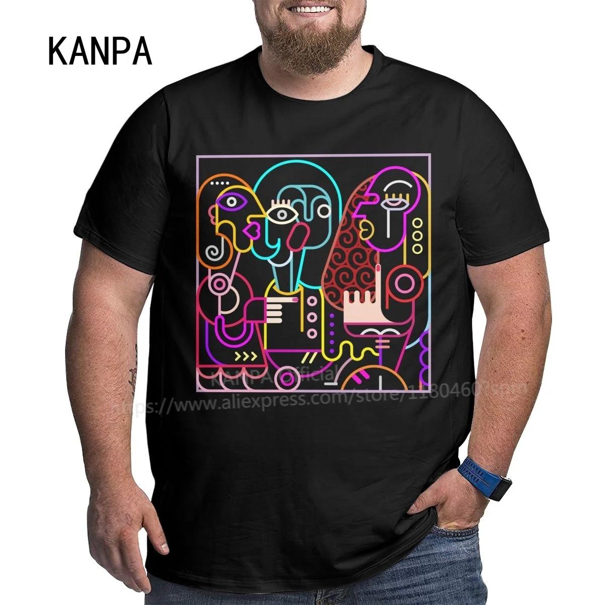 

Хлопковые футболки Kanpa для больших мужчин 2020, Новые забавные мужские/женские футболки с принтом, одежда больших размеров, Забавные футболки ...