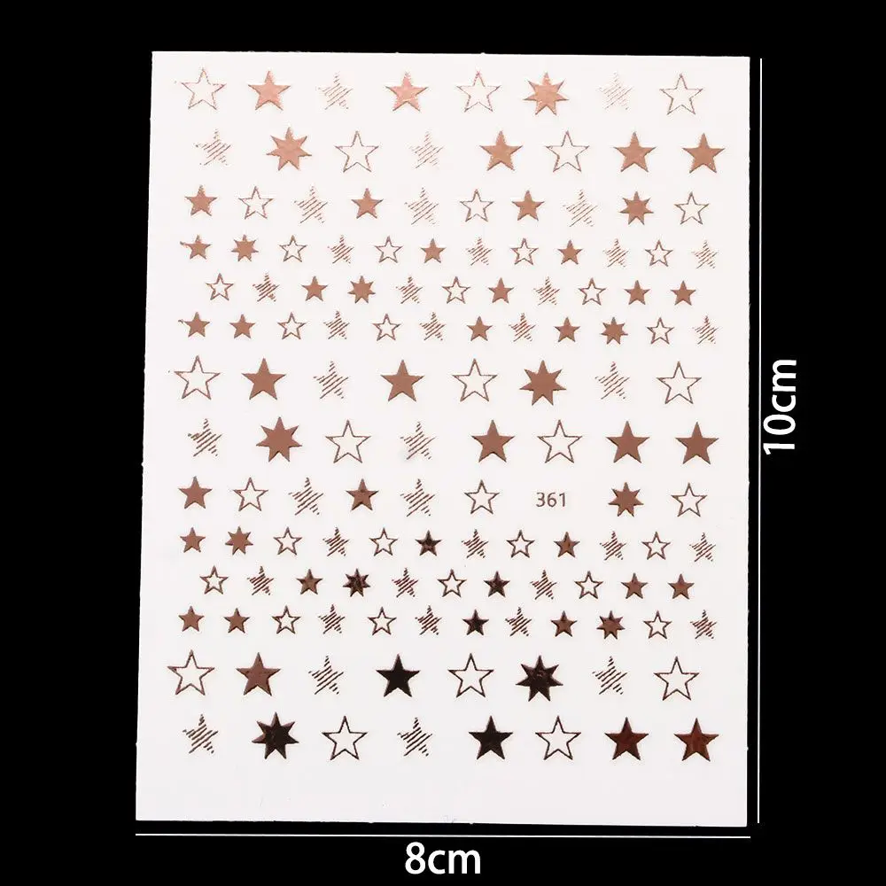 Geometry 3D Nail Ornaments Glitter Stars Art Decoration Foil Decals Manicure Accessories Stickers | Красота и здоровье