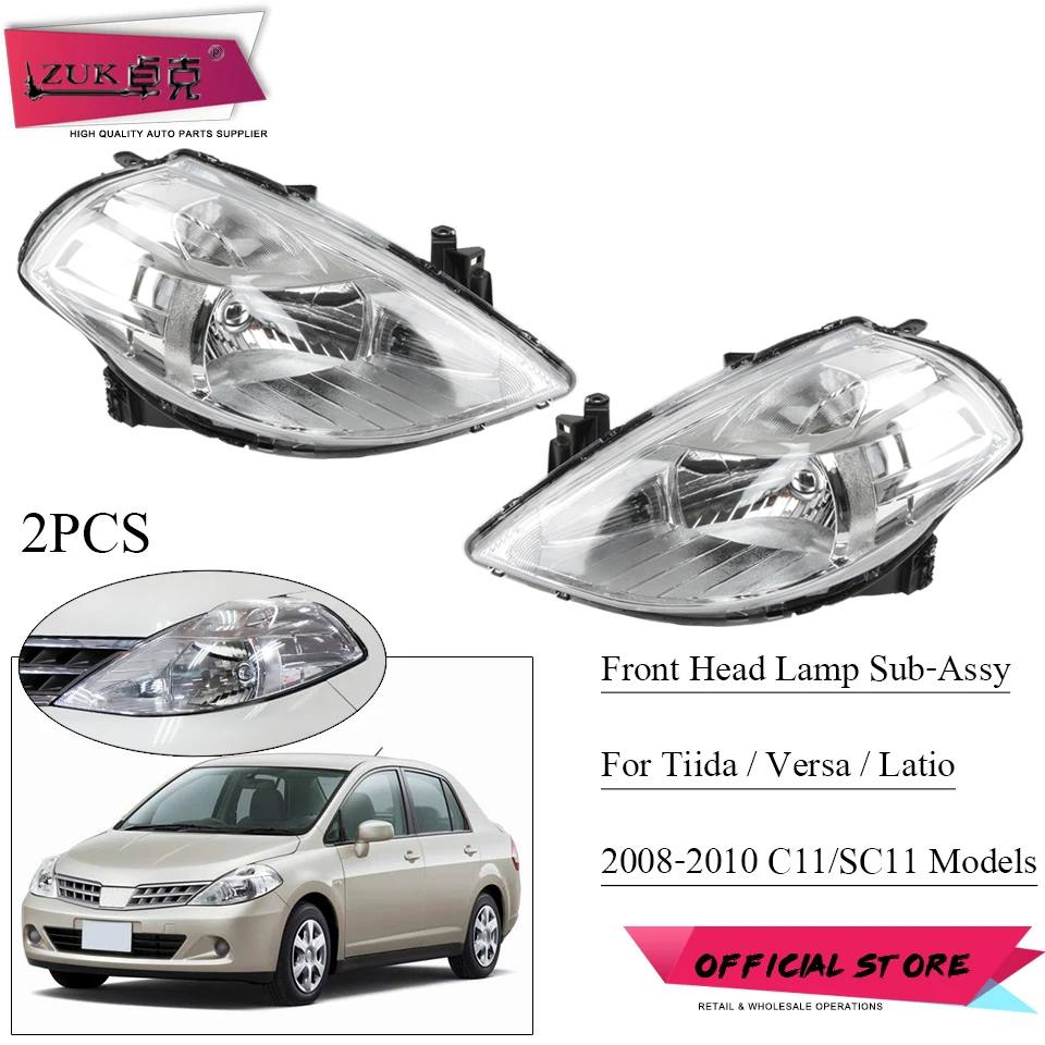 Передняя фара для переднего бампера ZUK 2 шт./лот NISSAN TIIDA LATIO VERSA C11 / SC11 2008 2009 2010