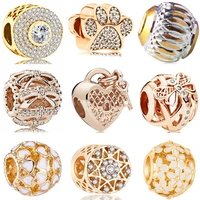 fit pandora bracelets women crystal bear paw robot butterfly hearts charms beads for women 2019 new pendants beads