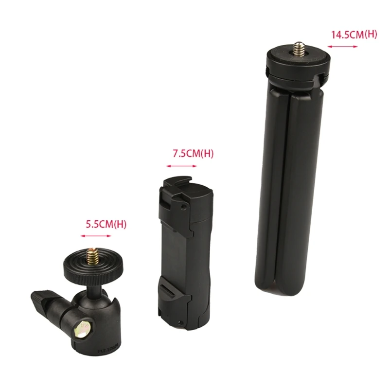 

R91A Non-slip Tripod Bracket Holder Standard 1/4 Screw Mount Adapter, Gimbal Handheld Tripod with Phone Clip