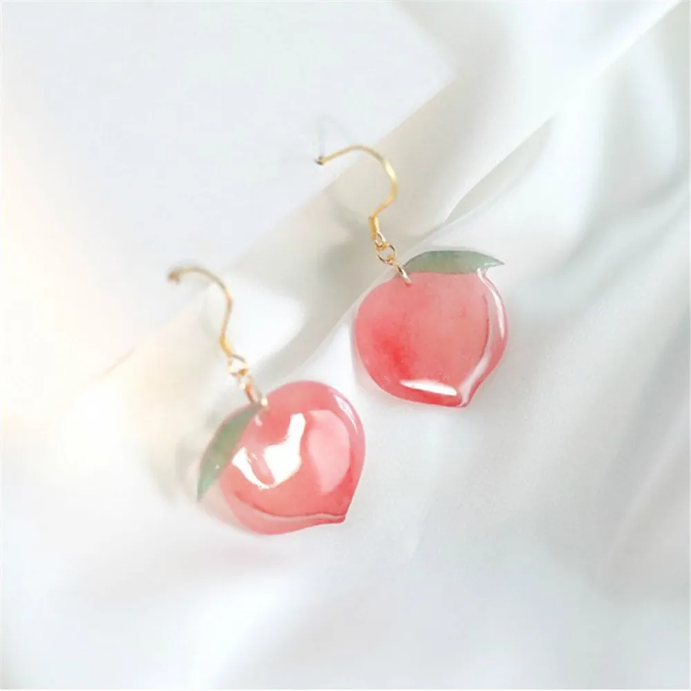

Fashion Korean Acrylic Trendy Pink Peach Drop Earrings For Women Girls Gifs Cute Sweet Jewelry Accessories