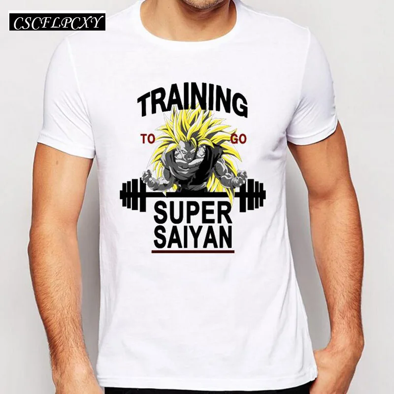 Модная мужская повседневная футболка с принтом Супер saiyan evolution популярные