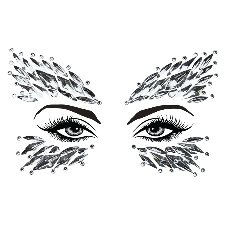 1 шт. рождественские DIY наклейки для бровей лица боди арта клей с кристаллами