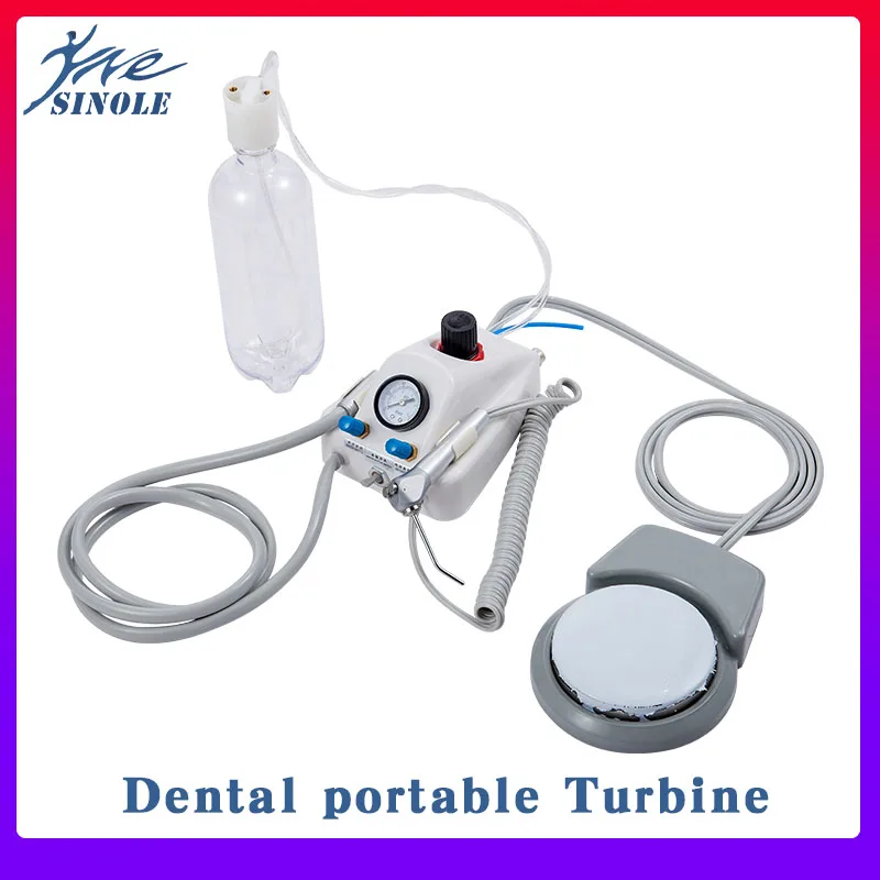 Dental portable Turbine Unit work with AIR Compressor 4 Holes 2 Holes 3 way Syringe  Plastic Shell