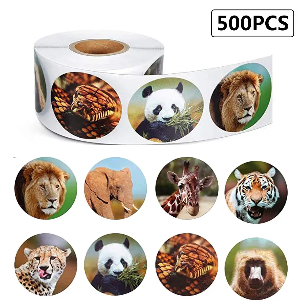 Зоопарк Животные этикетка наклейки декоративные этикетки животный принт (из