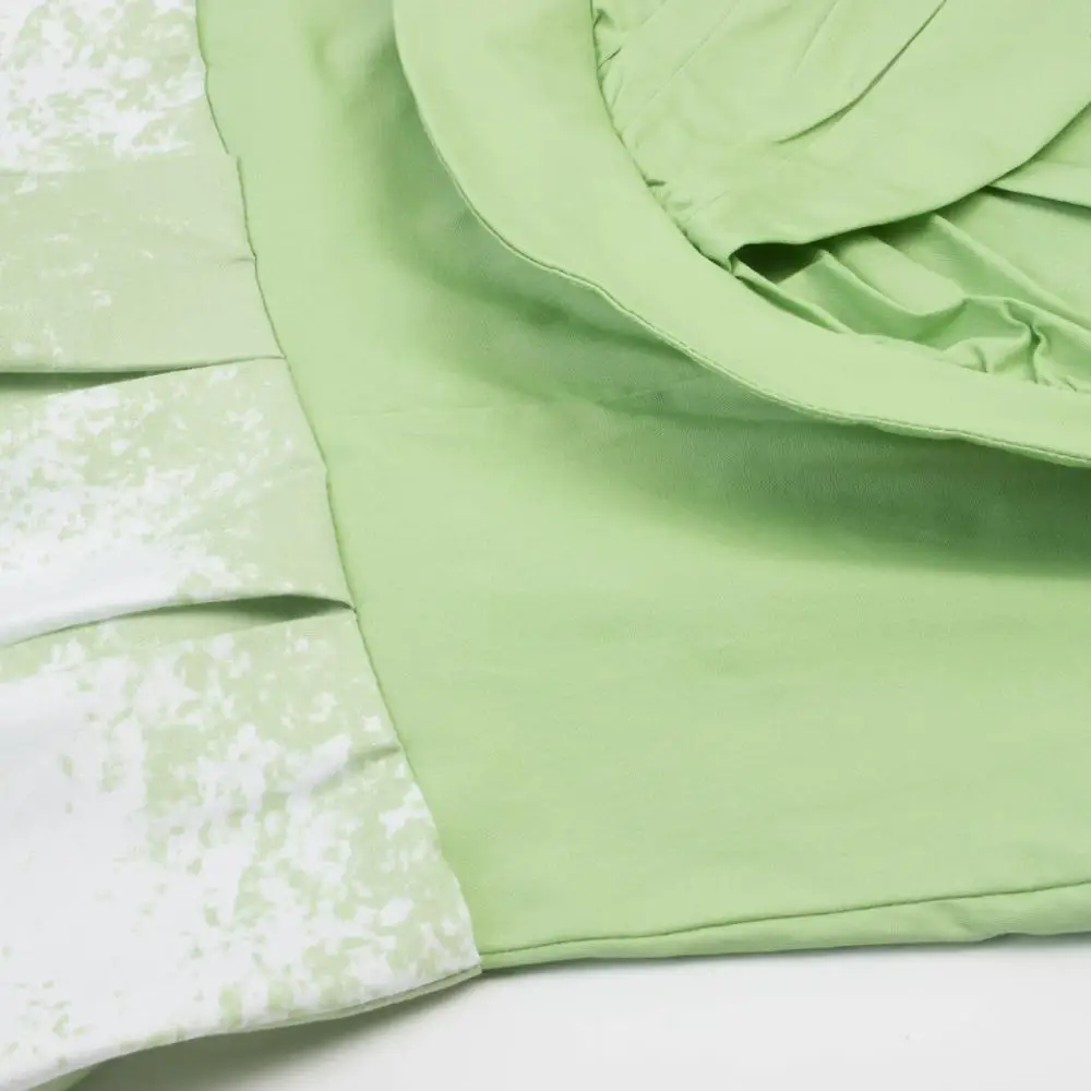 Винтажное Плиссированное зеленое платье без рукавов размера плюс с Горным