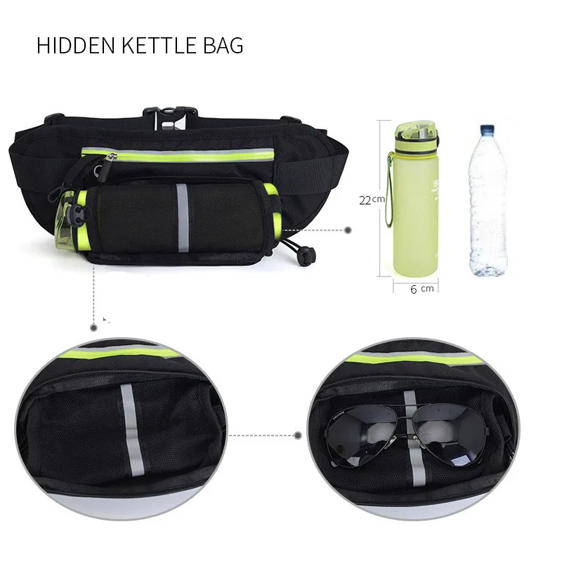 Светоотражающая поясная сумка для бега Сумка кемпинга пешего туризма рыбалки с