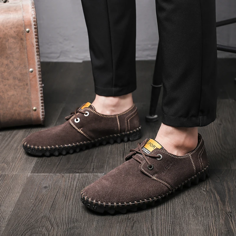 

Мужская обувь; Сезон весна-осень; Из бычьей кожи; Из замши; Лоферы; Повседневная дышащая обувь на плоской подошве; Мокасины; Уличная обувь для...