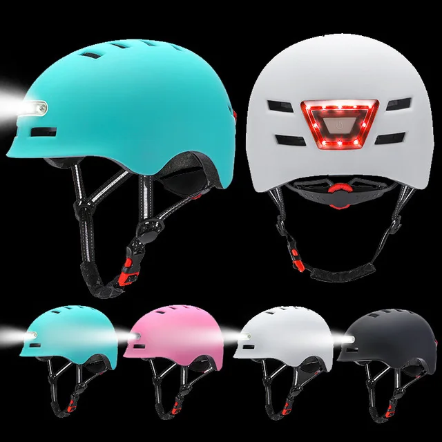 

Bike motorcycle Helmet Cycling Smart warning Tail Light Bike Adult Kid Helmet Mountain Road Scooter Sport Helmet 4 colors