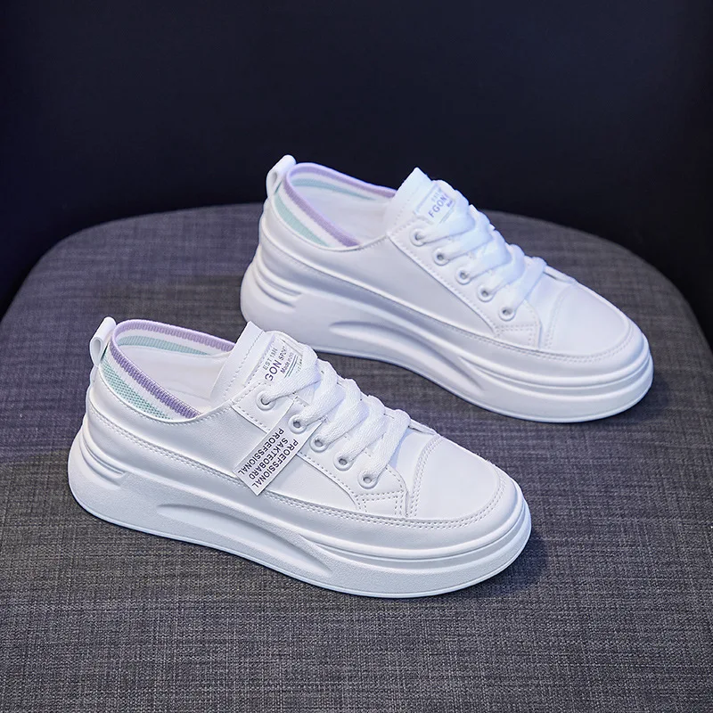 

Женские повседневные кожаные кроссовки, 3 цвета, всесезонные удобные кроссовки на плоской платформе для девушек, 2021