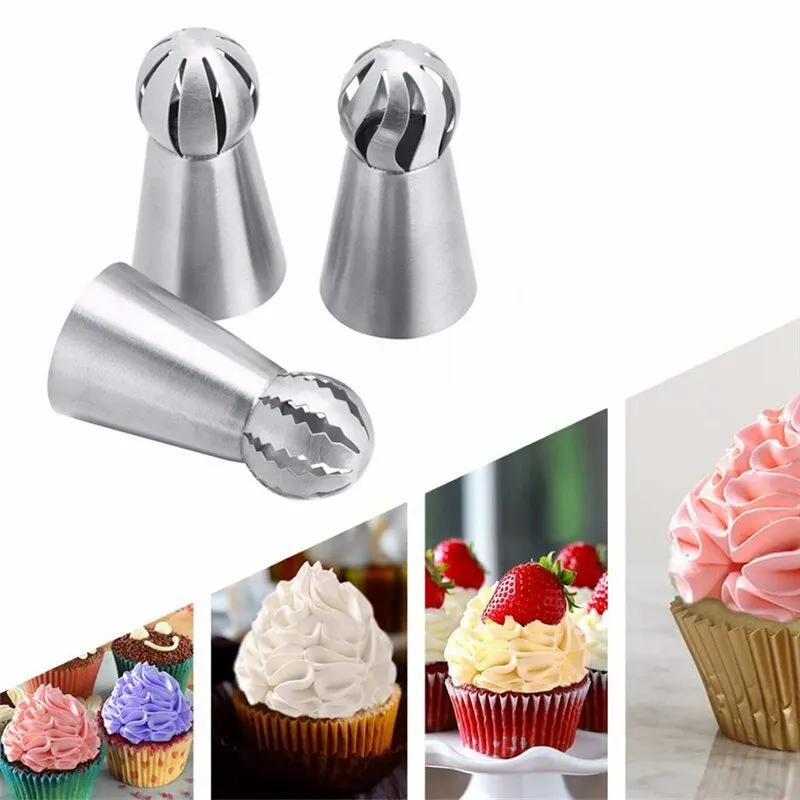 

3pcs Rose Cream Nozzles Cake Decorating Tools Flower Icing Piping Nozzle Cupcake Decorating Tools Bakeware Kitchen Accessories