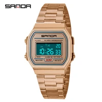 new sports luminous alarm chronograph calendar 24 hour indication waterproof and stylish stainless steel electronic watch 405