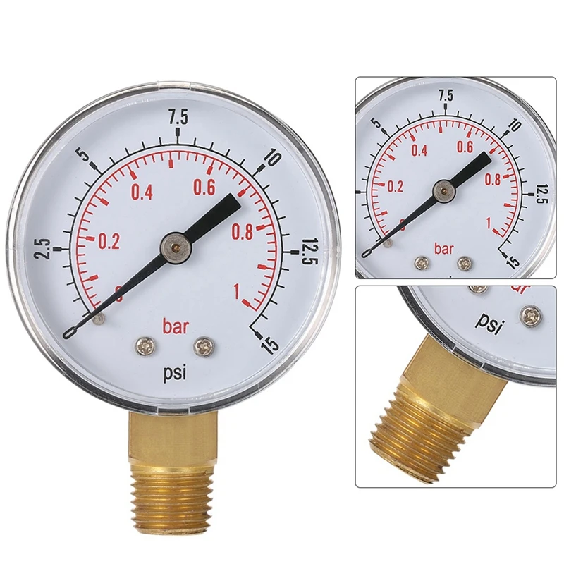 Мини-Манометр низкого давления для топлива воздушного масла или воды 50 мм 0-15