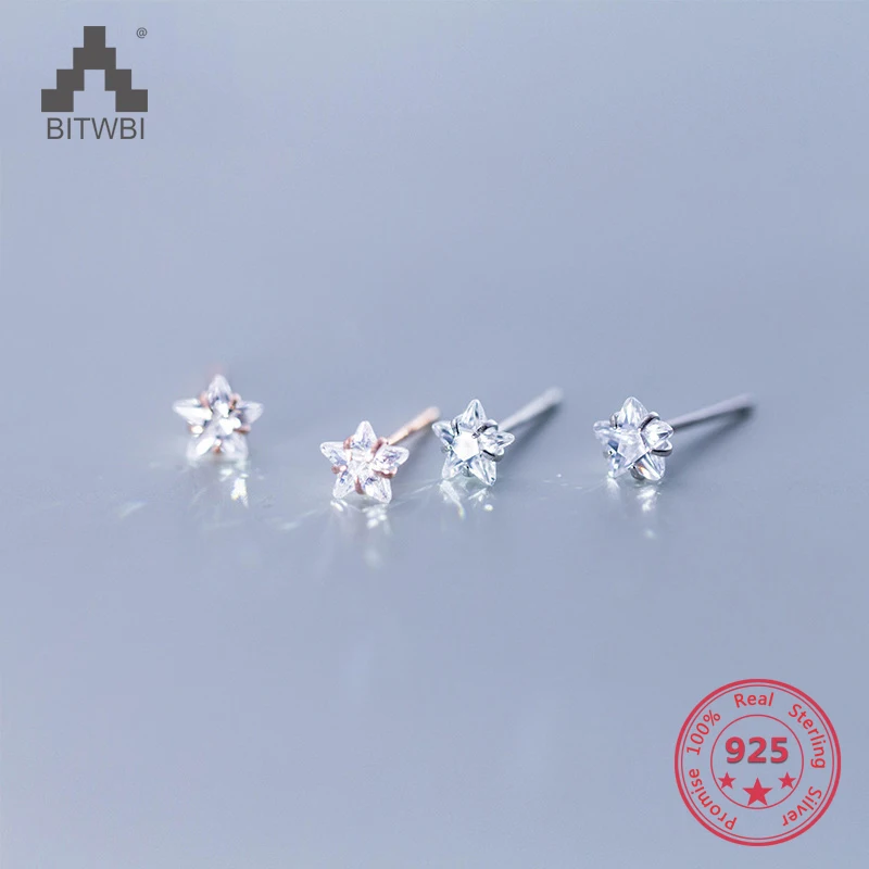 925 серебряные серьги гвоздики для женщин с бриллиантами звезды драгоценные камни