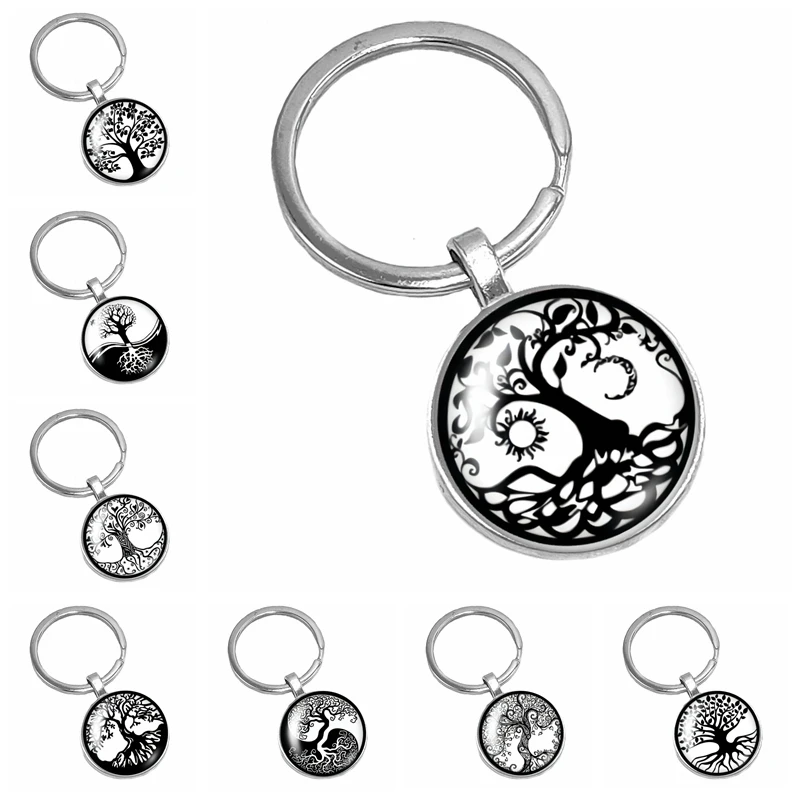 2019 New Retro Style Tree of Life Series Pattern Glass Cabochon Keychain Fashion Jewelry Gift | Украшения и аксессуары