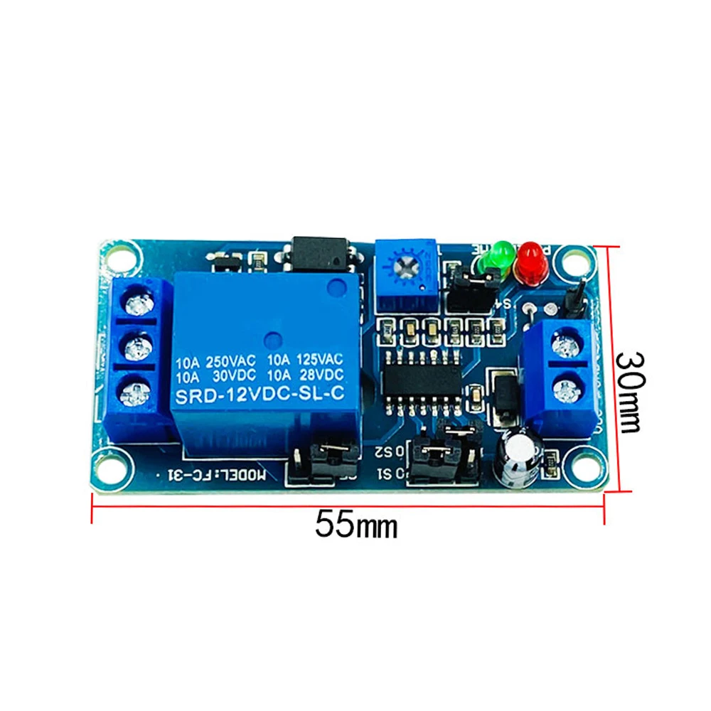 

DC12V Normal Open Time Delay Relay Control Switch Module Adjustable Potentiometer LED Indicator Hot Selling