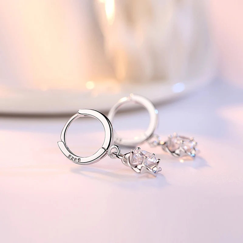 Женские серьги-кольца с цветком сливы из стерлингового серебра 925 пробы