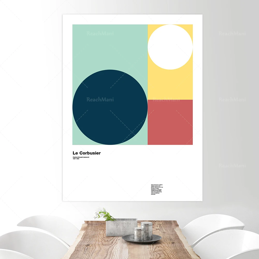 Le Corbusier affiche Архитектурные мелки Fibonacci Design Festa suisse современный гравированный