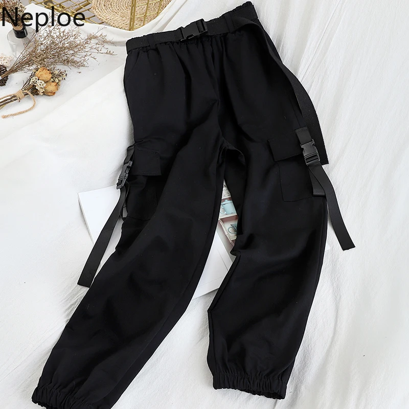 Neploe/корейские однотонные шерстяные брюки с эластичной резинкой на талии унисекс