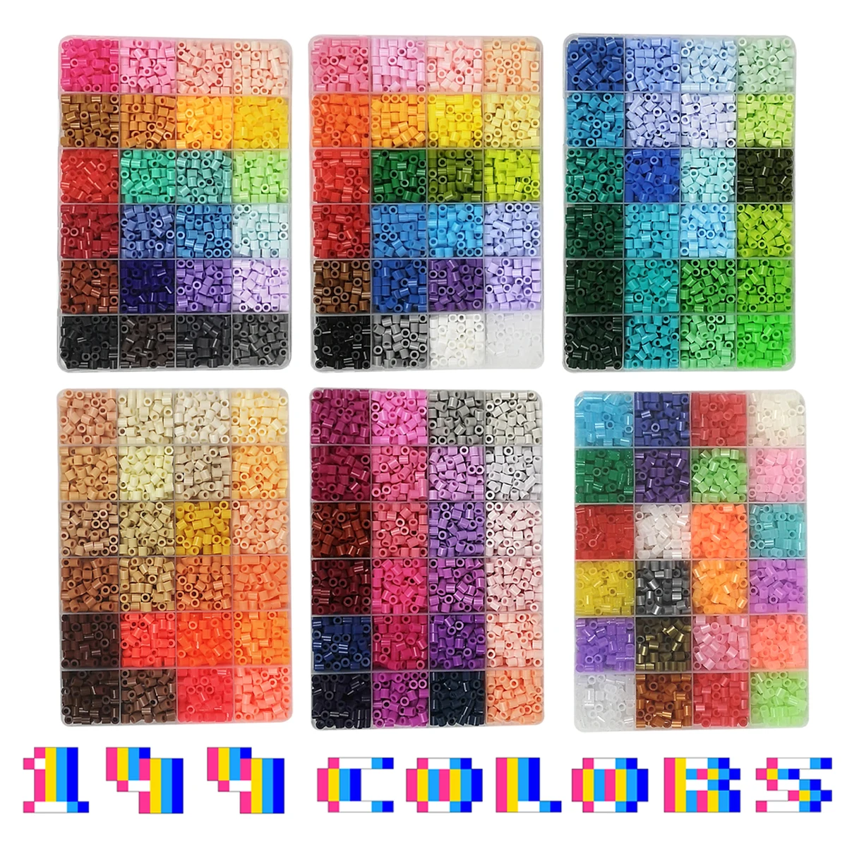 2400PCs Pixel Art Toy Yantjouet 5mm Iron Beads Puzzle 100pcs/slot DIY Hama Beads High Quality Children Gift
