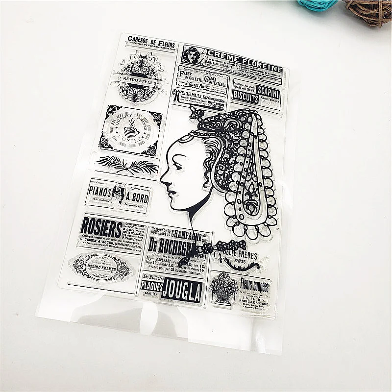 Женская этикетка прозрачные штампы прозрачная печать 11x16 см Силиконовая ТПР