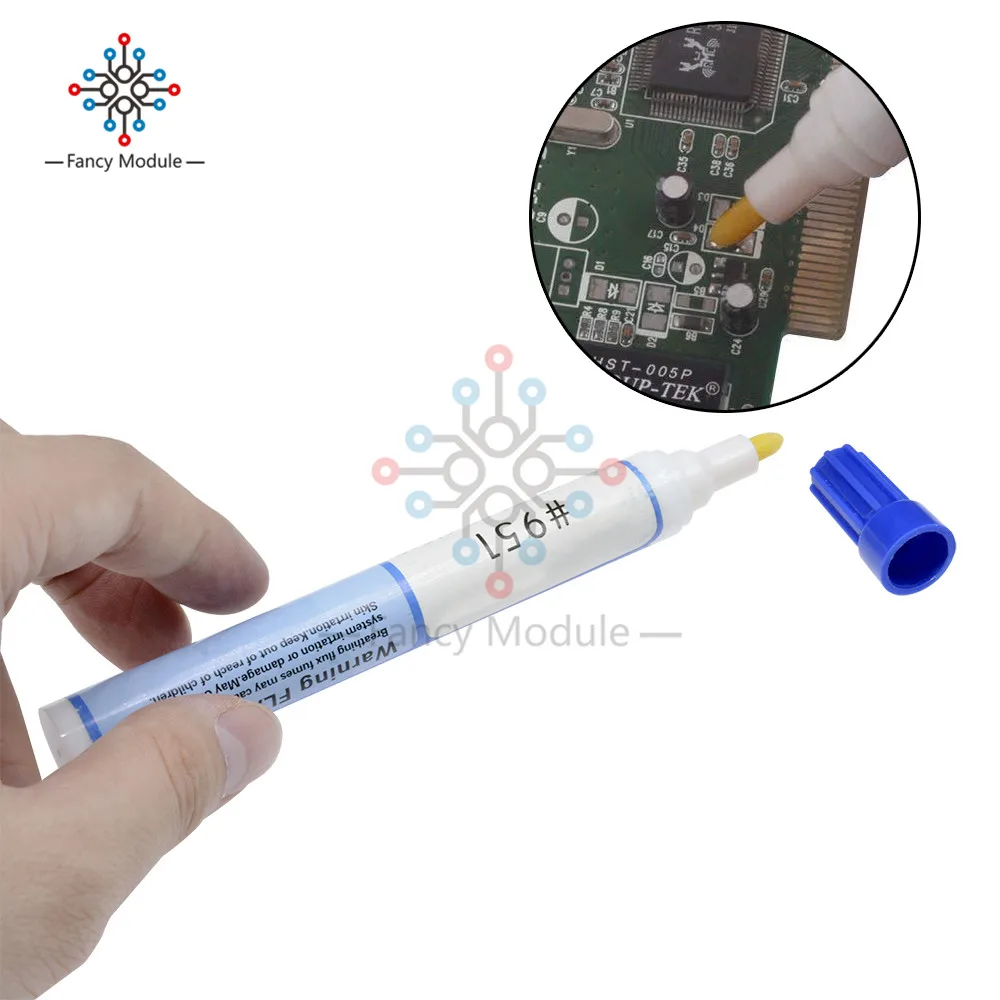 

diymore Soldering Pen 951 Low-Solids Non-clean Welding Rosin Flux Pen 10ml for DIY Solar Cell Solder FPC/PCB SMT SMD Rework