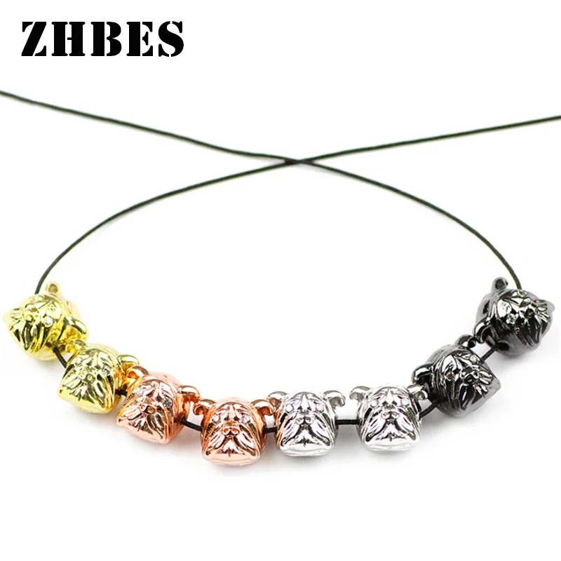 ZHBES 4 шт. кулоны для головы мопса белый циркон медный бисер CZ разделители