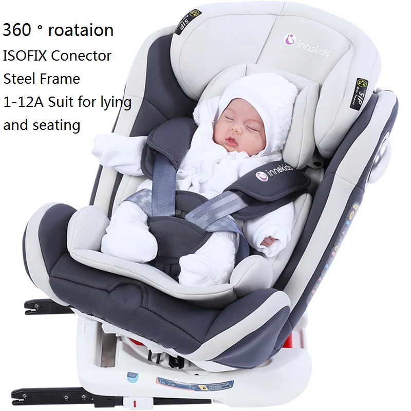 Free Shipping！ Child and Baby car seat 0-12 years  portable 360 degree rotating seat ISOFIX interface