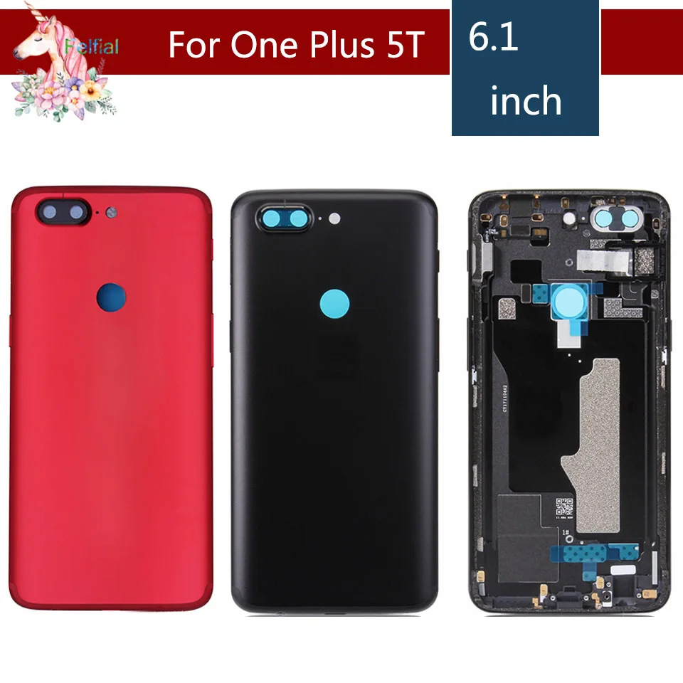 Original For One Plus 5T A5010 1+5T 5 OnePlus A5000 Battery Cover Housing Protective Back Case+ Side Button | Мобильные телефоны и