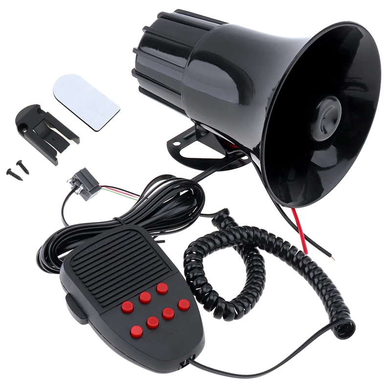 100W 12V 7 Sounds Car Truck Speaker Warning Alarm Police Fire Siren Horn Loud Sound 105db With Mic Microphone | Автомобили и