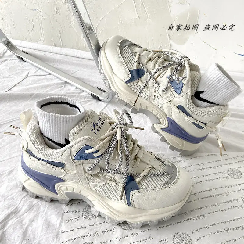 Женские кроссовки на танкетке Вулканизированная подошва Повседневная модная