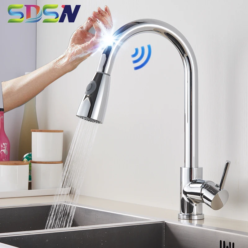 Хромированный кухонный кран SDSN Smart Touch кухонные краны качественный датчик из нержавеющей стали смеситель