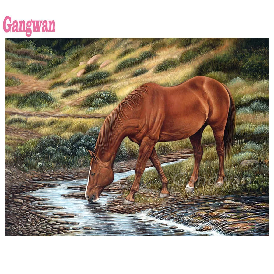 

Алмазная живопись 5d с изображением лошади, Алмазная мозаика «сделай сам», картина для стразы, домашнее искусство