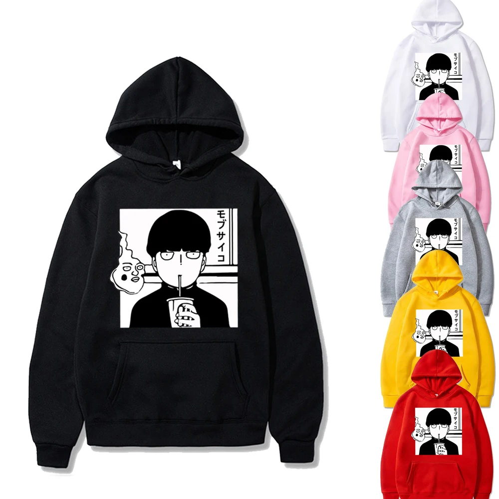2020 Mob Psycho 100 черная забавная Толстовка Мужская Уличная Harajuku хлопковая