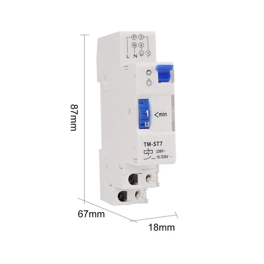 

SINOTIMER TM-ST7 220V 7 Minutes Mechanical Timer 18mm Single Module Din Rail Staircase Timer Time Switch Instruments