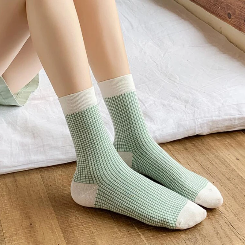 

Harajuku Funny Socks Autumn Winter Kawaii Plaid Little Woman Socks Cotton Japanese Harajuku Funny Socks Women
