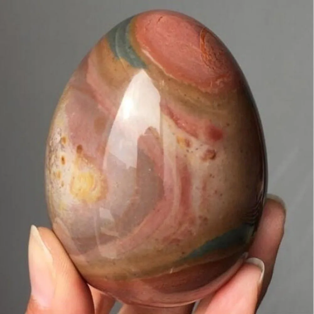 007526). Кальцит камень. Яйцо-агат моховый (арт. Минерал яиц. Яичный минерал.