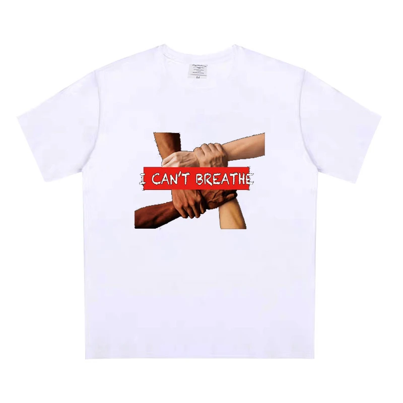 

I Can't Breathe Graphic Print T Shirtmen Short Sleeve O Neck Loose Cotton Tshirt New Arrival Men Clothing Plus Size 10 Colour