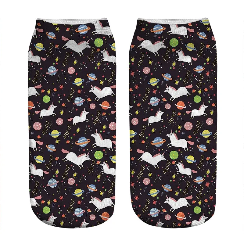 

Women's socks kawaii Space unicorns pattern Printed Socks Woman harajuku Happy Funny Novelty cute girl gift Socks for women