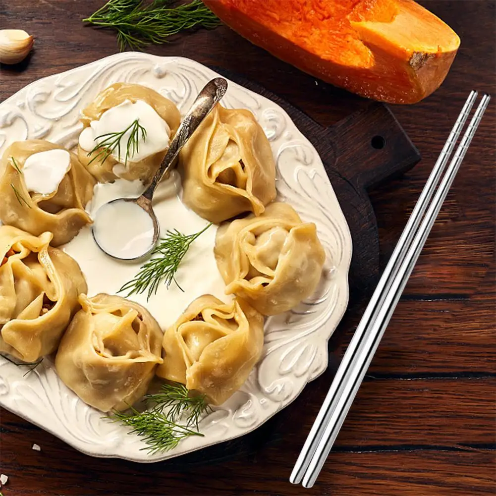 Китайские Длинные Белые Палочки для еды с рисунком лозы из нержавеющей стали Палочки для еды Высококачественная столовая посуда праздничный подарок украшение стола