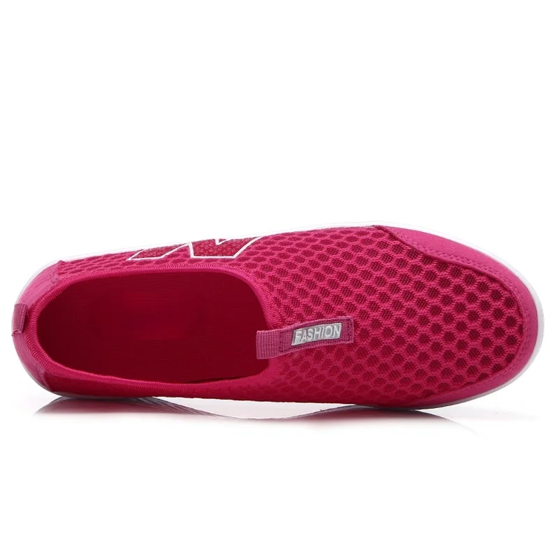 

2021 Lightweight Breathable Air Mesh Shoes Women Casual Summer Flat Platform Shoes Woman Slip On Swing Shoes Big Size 34-42