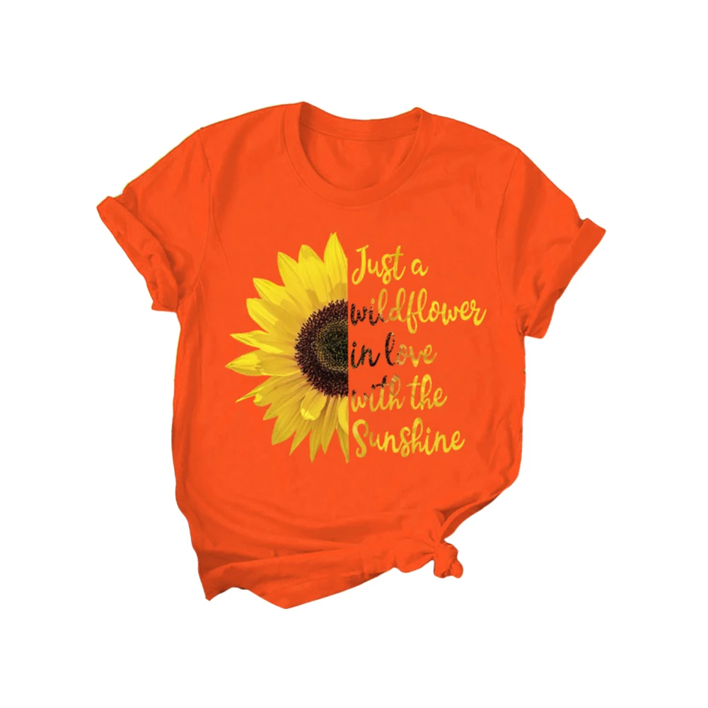 Женская Повседневная Блузка с короткими рукавами круглым вырезом и принтом