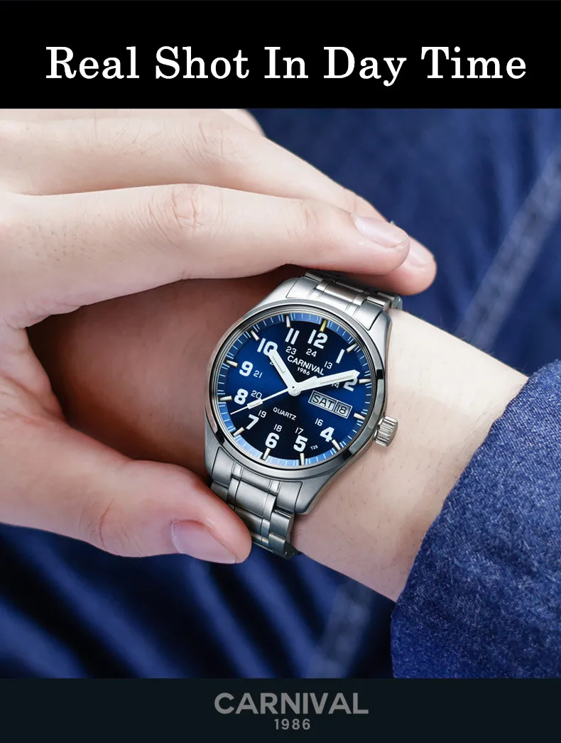 Reloj Hombre карнавальные мужские часы Топ бренд класса люкс Тритий T25 светящиеся кварцевые наручные часы с двойным календарем мужские водонепроницаемые часы